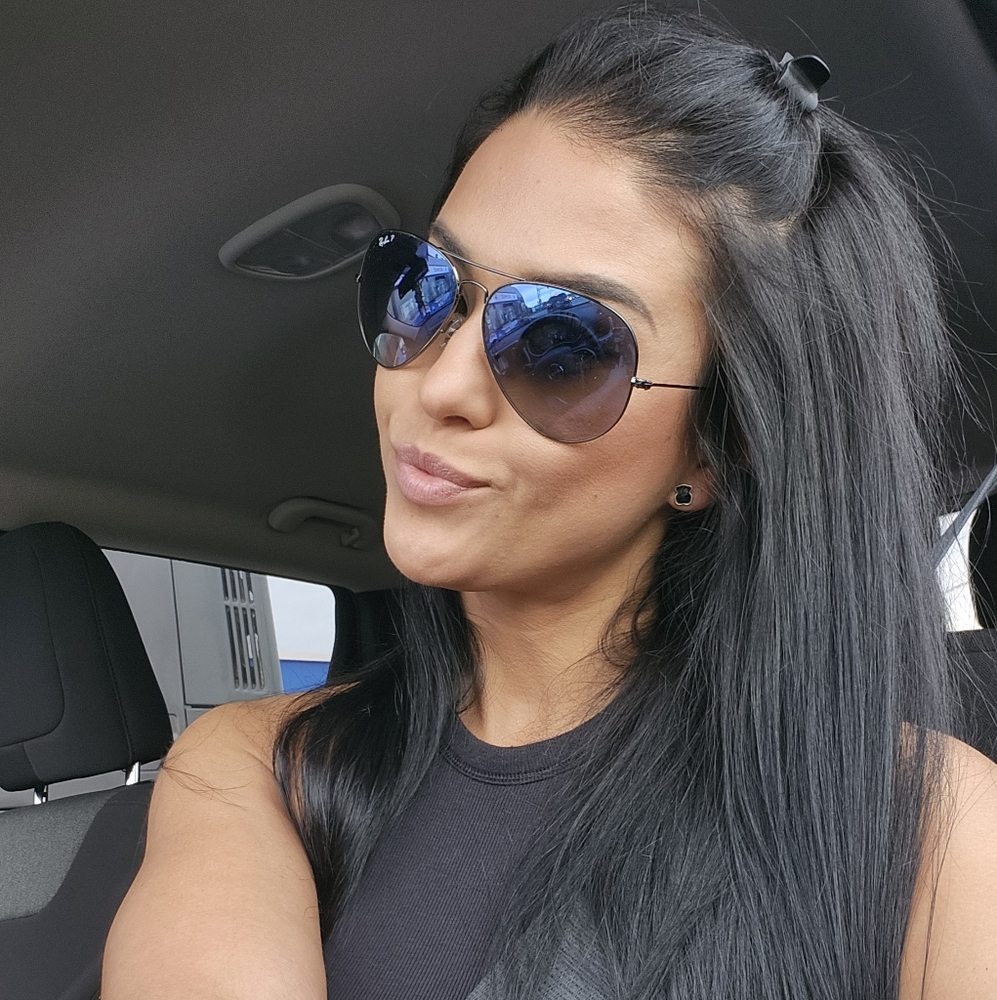 Ray-Ban Aviator Sunglasses with Reflective Blue Lenses